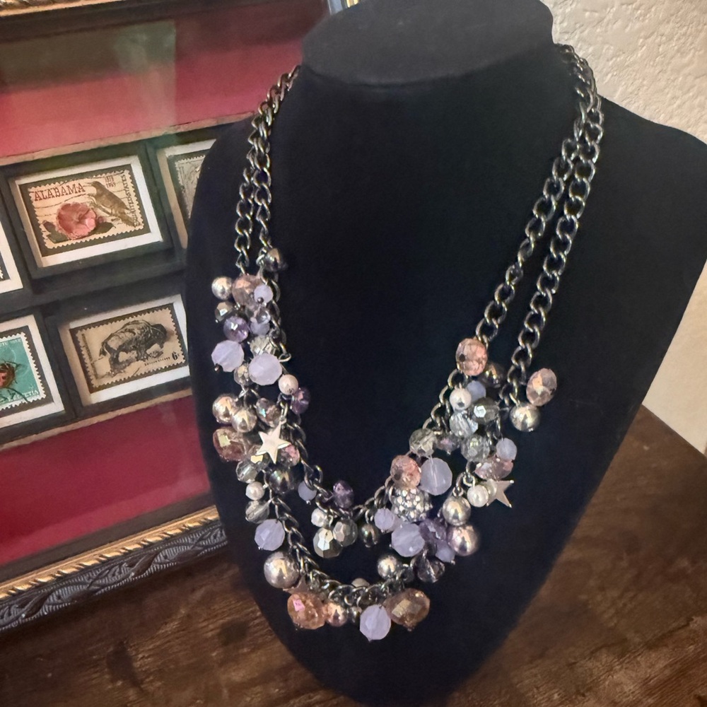 🌸 4 for $10 NWOT Mixit (?) Silver and Purple Beaded Necklace